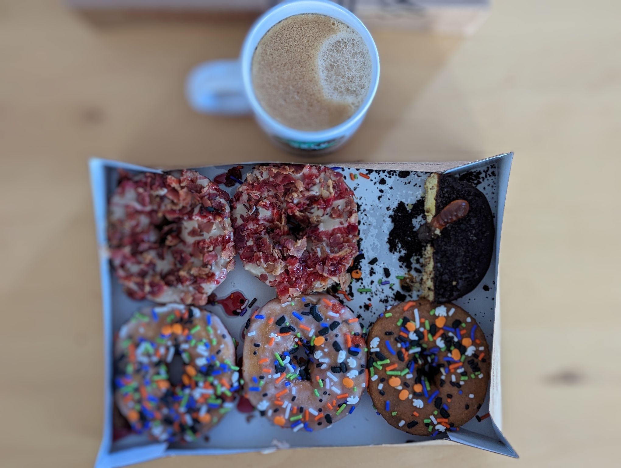 Great coffee requires a great Duck Donut.  Which one for today??

Medium fine grind in refilled Nespresso Vertuo capsule