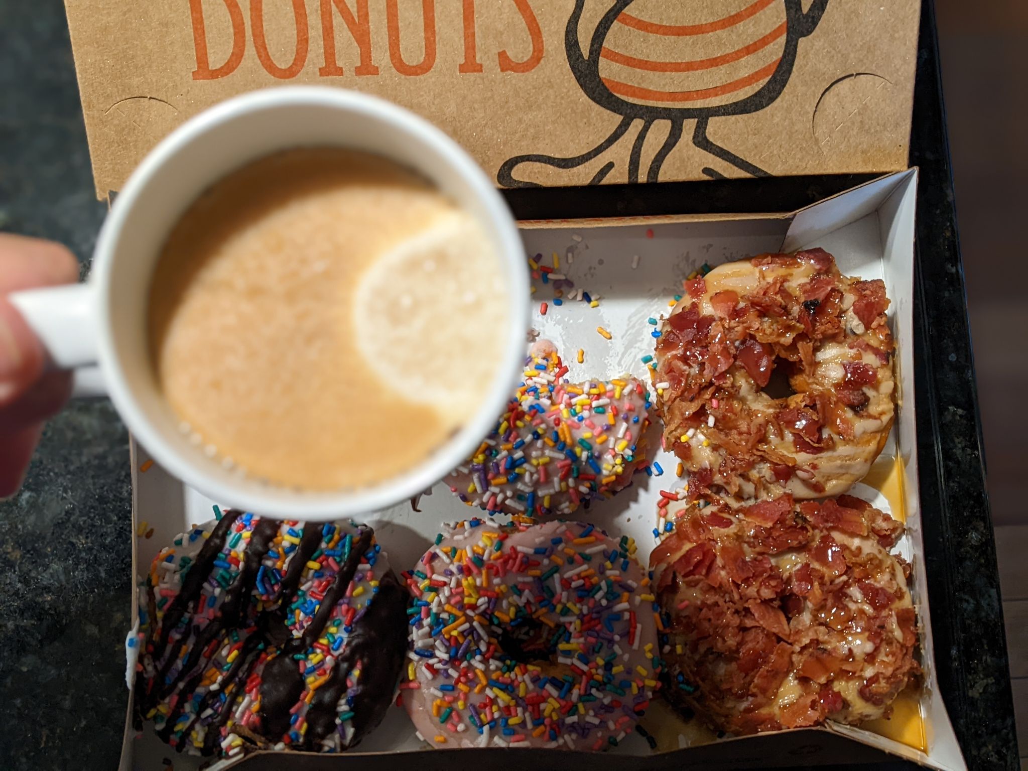 I'll take the maple bacon donut drizzled with caramel sauce