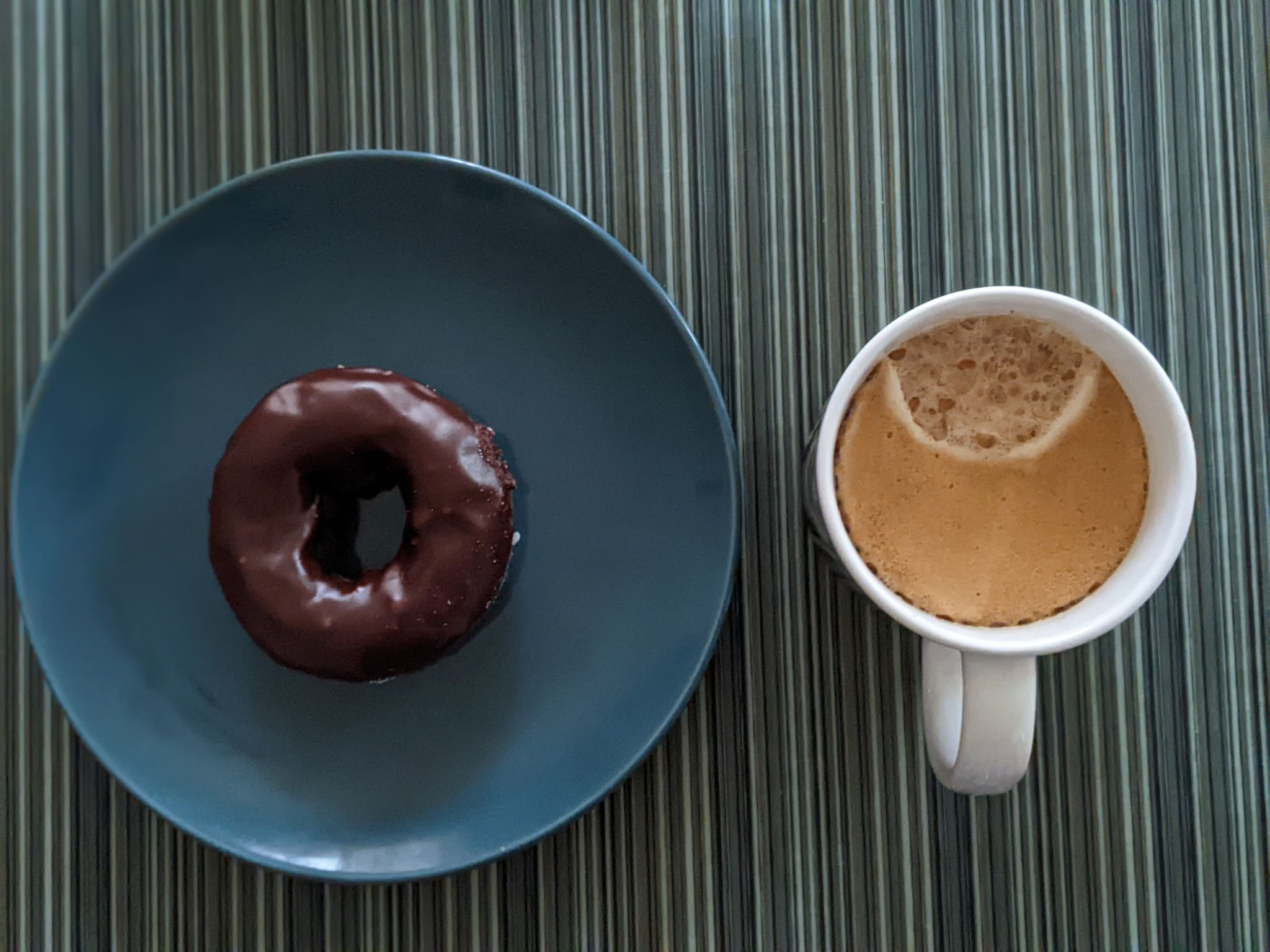 It has been a while since I've had a chocolate covered donut.  It's even better with coffee.