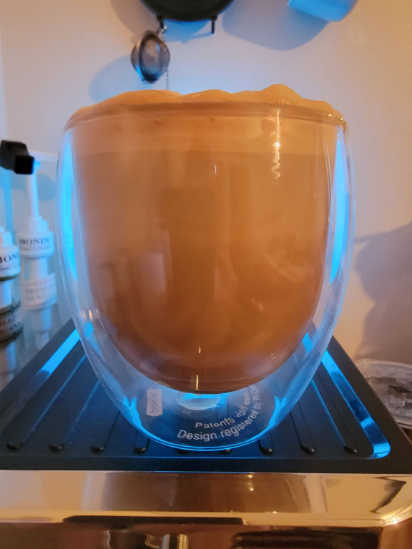 My favorite mug is the Bodum double wall glass, double shot mug.