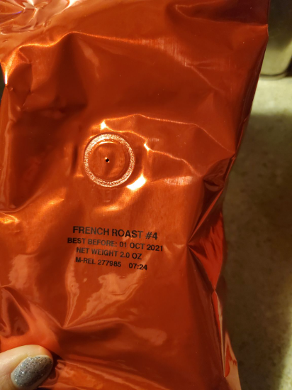 San Francisco Bay roastee from the 12 days of coffee. 
French roast, predictable and safe. I usually find French roast to be too harsh, this didnt give off that bitter after taste!