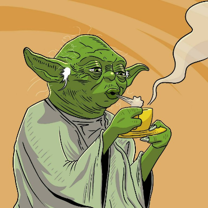 Fantastic coffee yoda illustration by Gabo Jurgensen.  Check him out on Twitter @gabo_jurgensen 