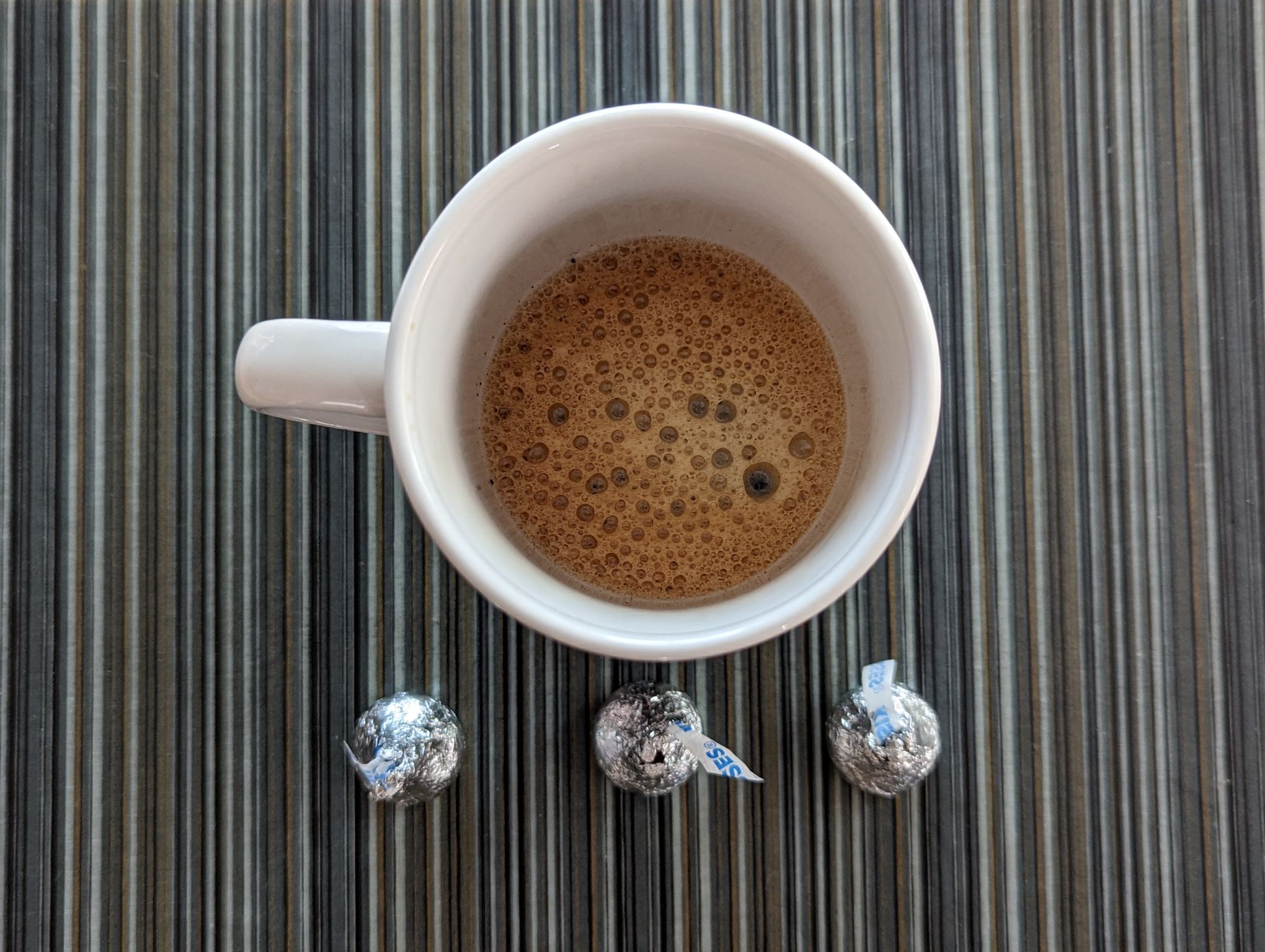 Double espresso and coffee on a Friday afternoon before heading out for happy hour