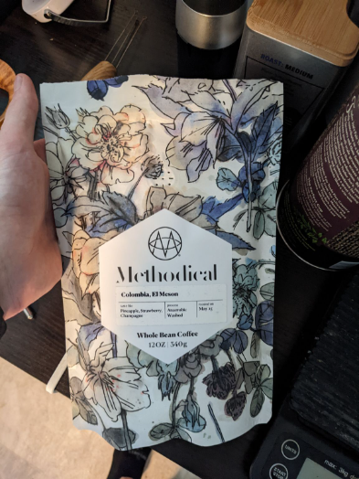 Fairly disappointed by this on pour over. I get an initial blast of peach on the nose, but then it fades to a fairly traditional woody cocoa Colombian washed feel. The end of the coffee coats your mouth with mealy peach though, which is interesting!