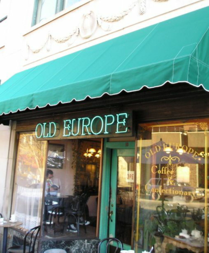 Old Europe is a coffee and confectionary shop in Asheville, NC. It is a classic meeting spot here. The desserts and coffee are ridiculously delicious. 