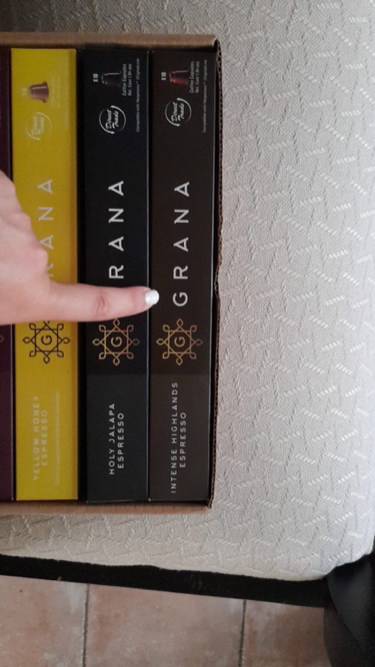 Morning coffee capsule -Grana - intense highland espresso. Strong smell. 4/5. Seco