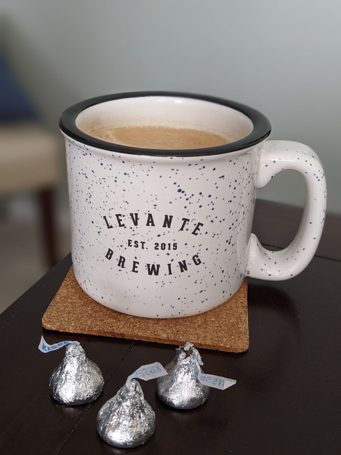 Coffee and chocolate to make it through the last few meetings of the day