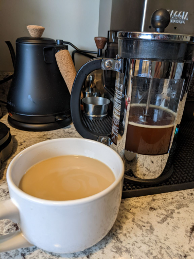 Very bright and fruity with a great body for a press brew. 