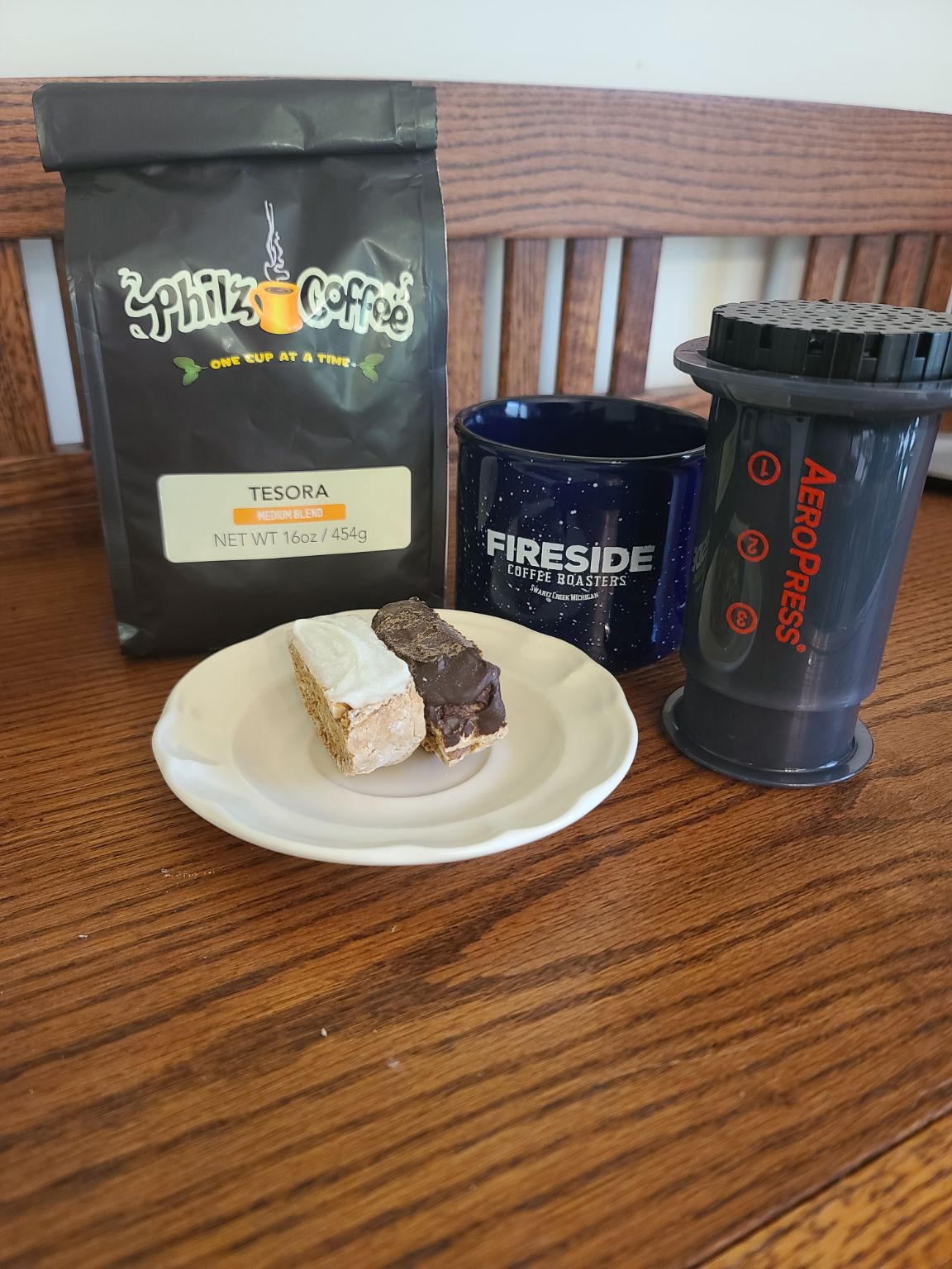 Just having some coffee and biscotti in the morning.