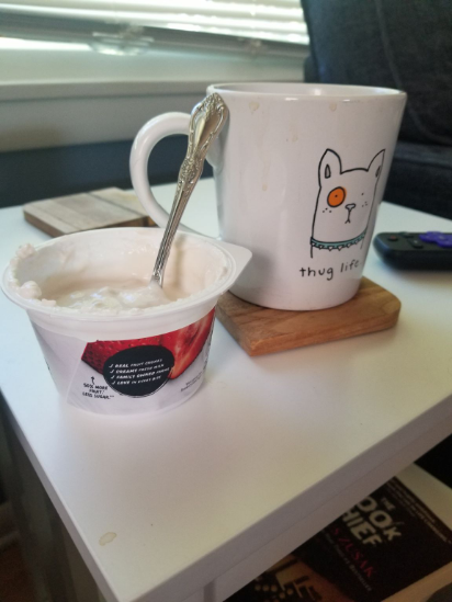 Well today it is strawberry yogurt. :)