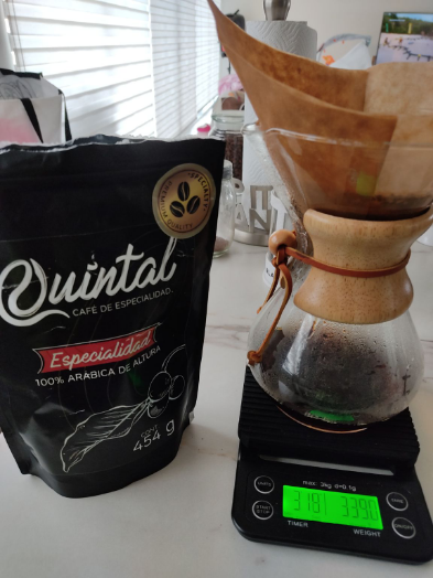 Café Tostado Honey desde Coatepec Veracruz. 
Método Chemex 16:1