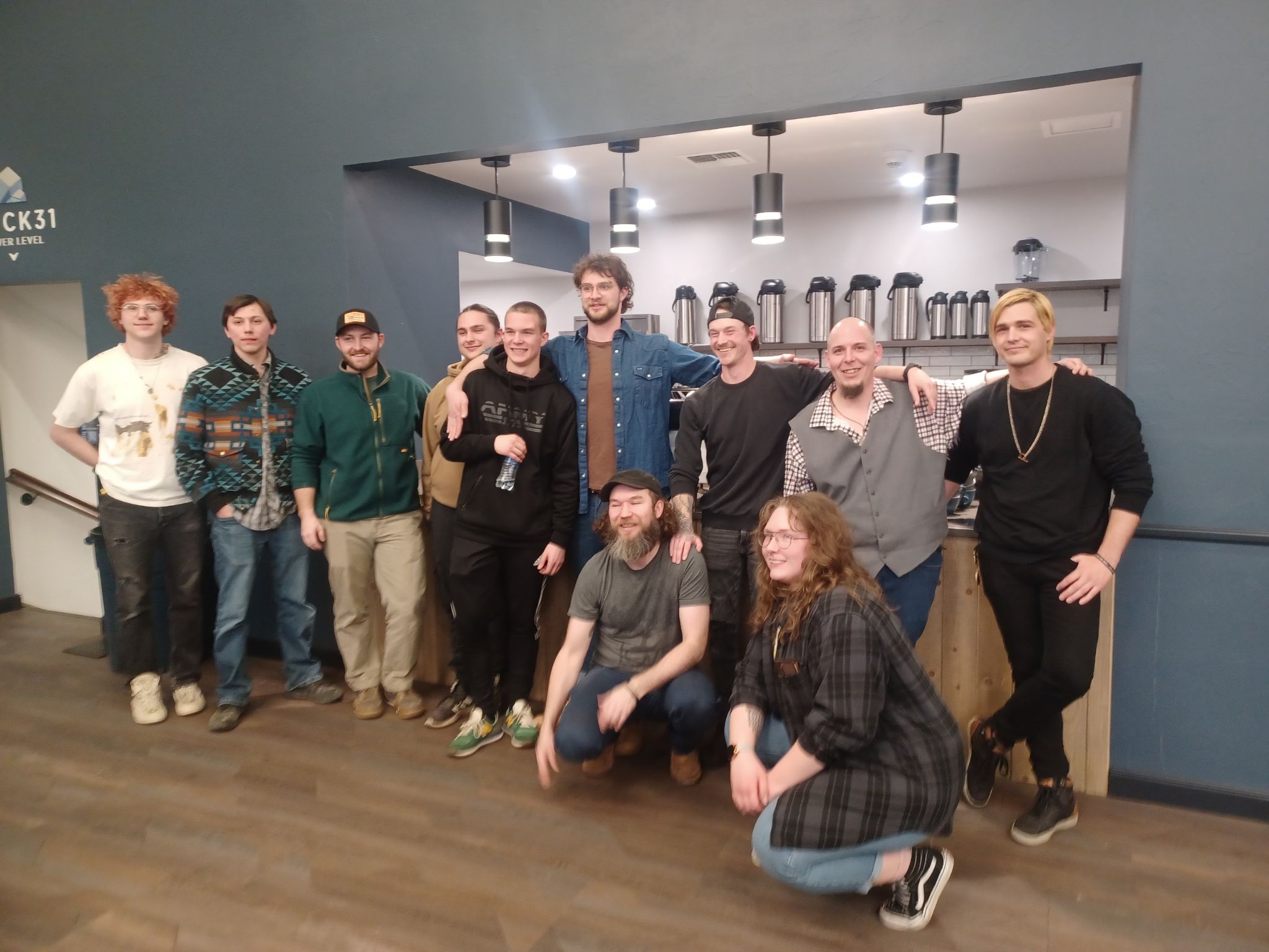 Local Latte art throw down with a bunch of us baristas! I'm the big, bald dude.