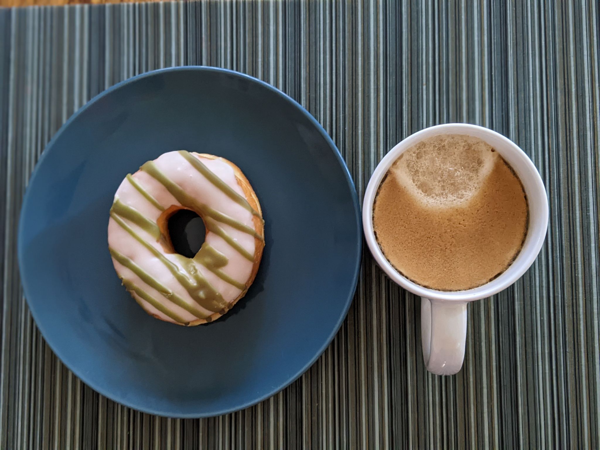 Enjoying an Eagles donut from Dunkin with a tasty coffee.  Go Birds!!