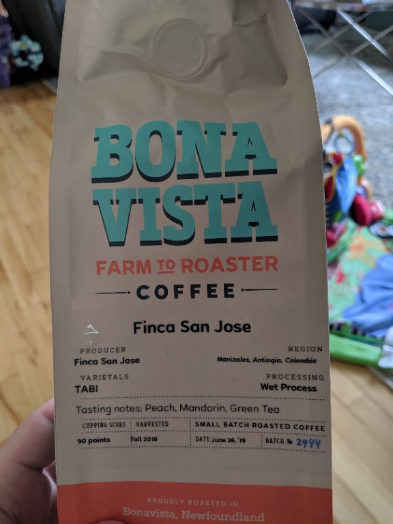 Coffee from Newfoundland? Yes, I'm shocked and it was smooth with no bitterness. Slight fruit background to it as well.