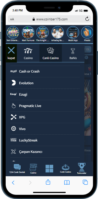 Coinbar Canlı Casino Sağlayıcıları