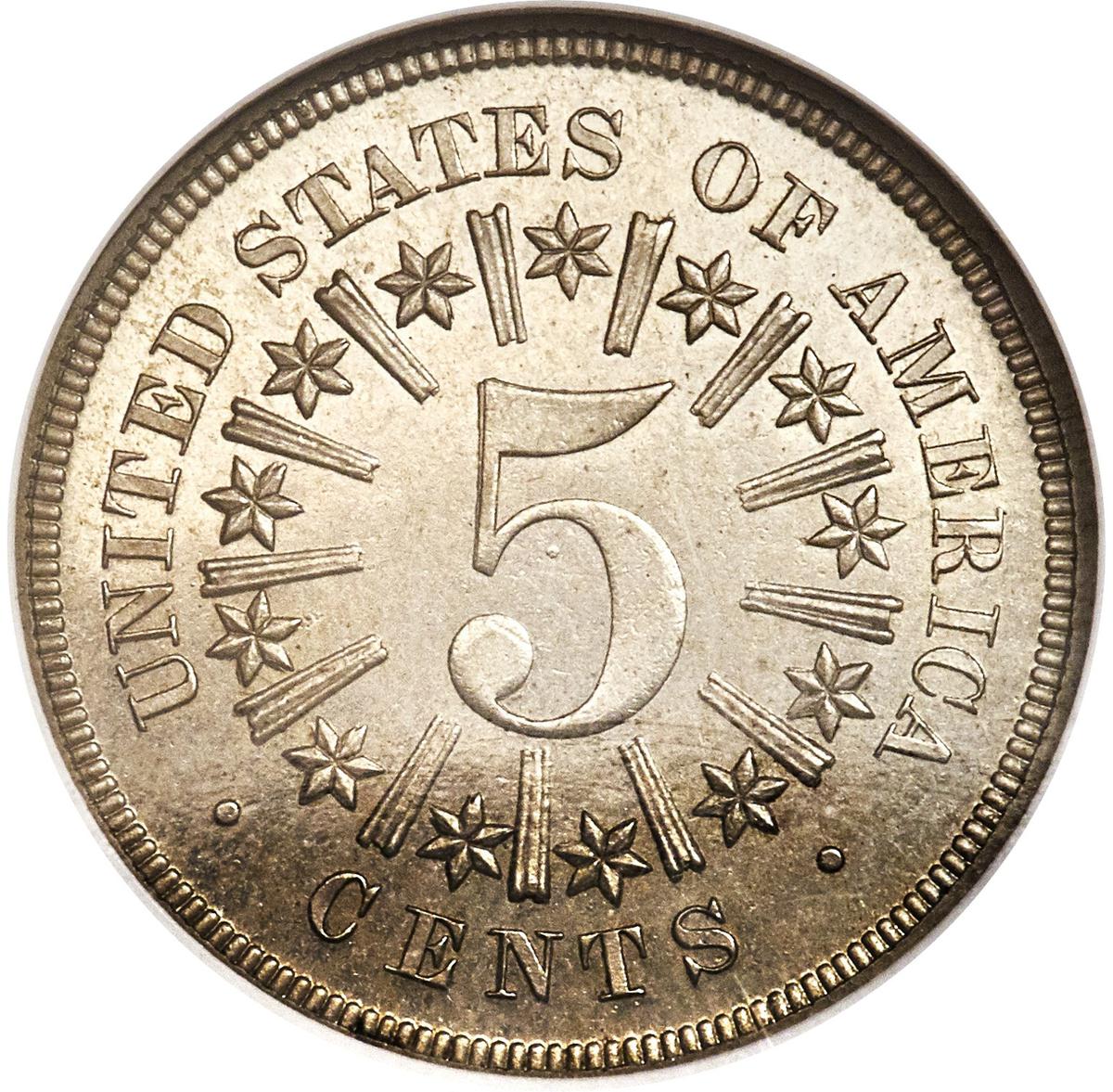 Coin 5 Cents "1866 Shield Nickel With Rays" (Pattern) Estados Unidos undefined