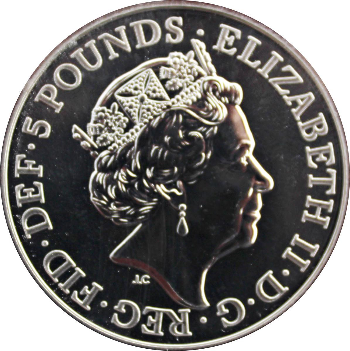 Coin 5 Pounds - Elizabeth II (5th portrait; Falcon of the Plantagenets) Reino Unido undefined