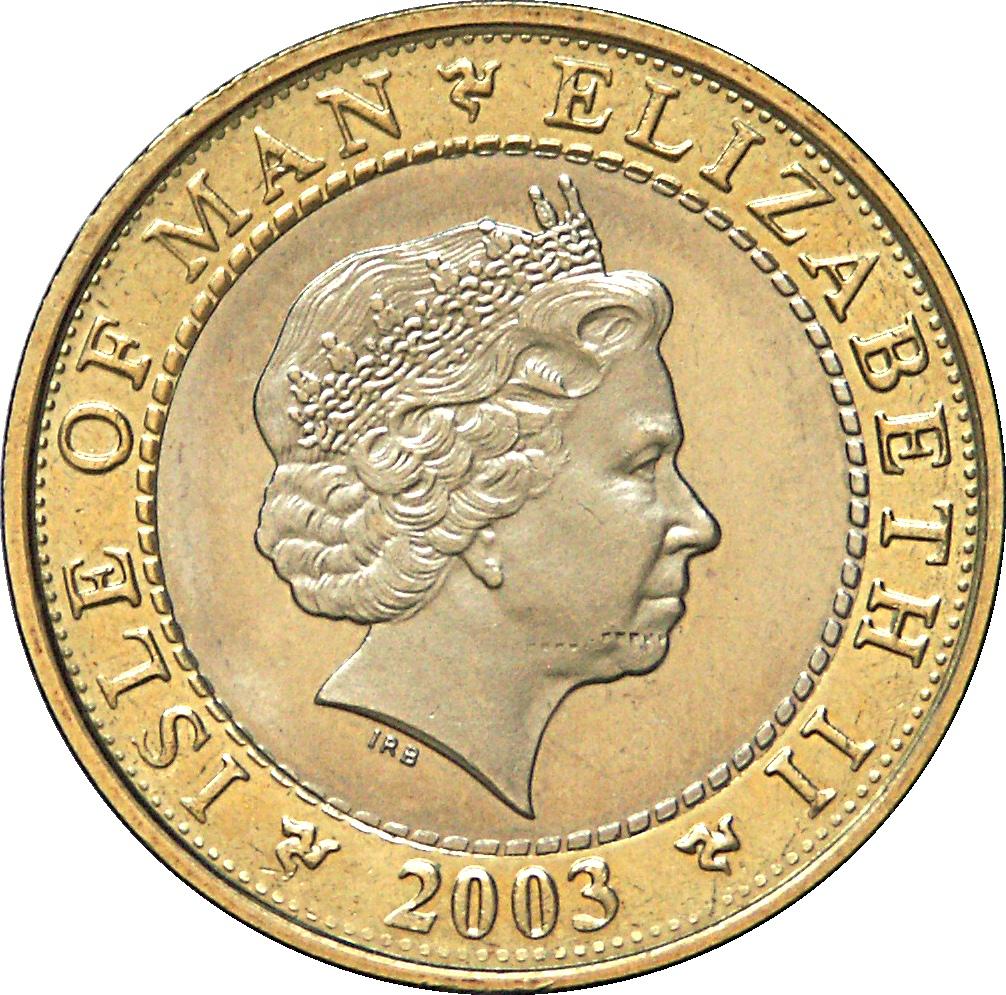 Coin 2 Pounds - Elizabeth II (4th portrait; Thorwald's Cross) Ilha de Man undefined