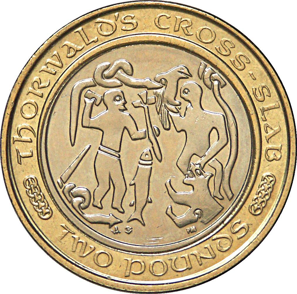 Coin 2 Pounds - Elizabeth II (4th portrait; Thorwald's Cross) Ilha de Man undefined