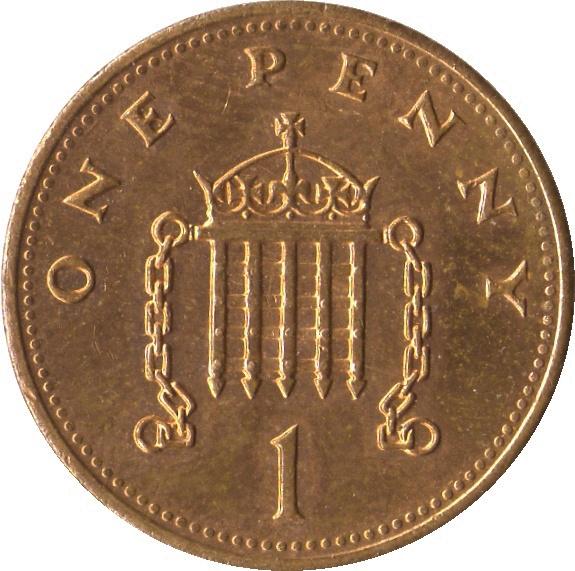 Coin 1 Penny - Elizabeth II (3rd portrait; non-magnetic) Reino Unido undefined