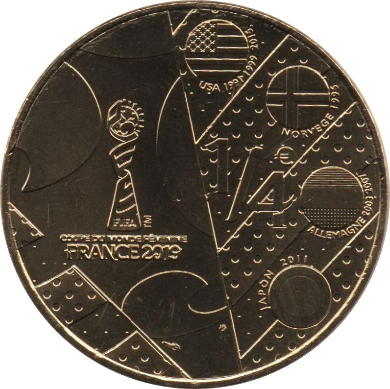 Coin ¼ Euro - Coupe du Monde Féminine de Football France 2019 - Dessin Asie França undefined