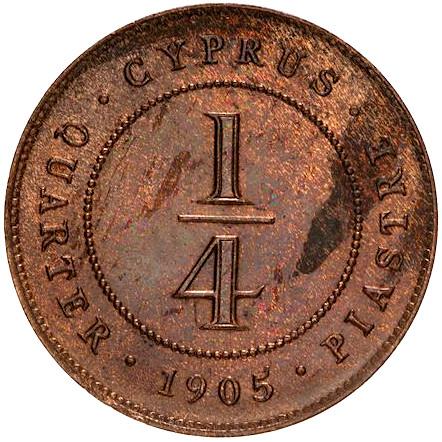 Coin ¼ Piastre - Edward VII Chipre undefined