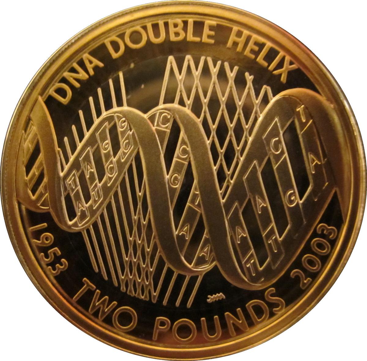 Coin 2 Pounds - Elizabeth II (DNA Double Helix; Silver Proof) Reino Unido undefined
