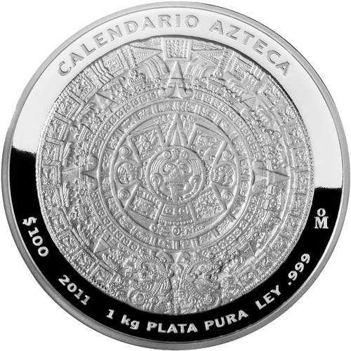 Coin 100 Pesos ("Calendario Azteca" Silver Bullion Coinage) México undefined