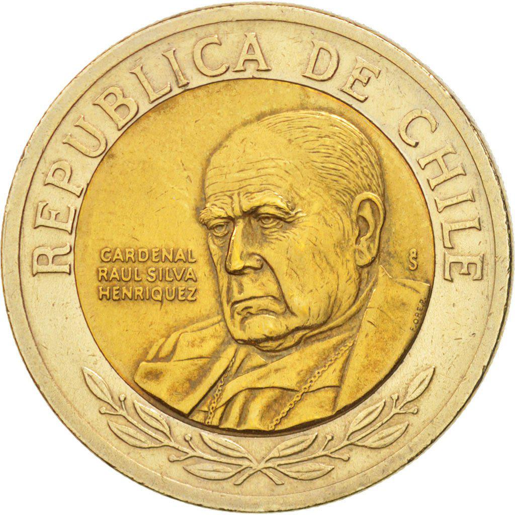 Chile 500 pesos, 2021 - Bimetálica - Moedas e Cédulas