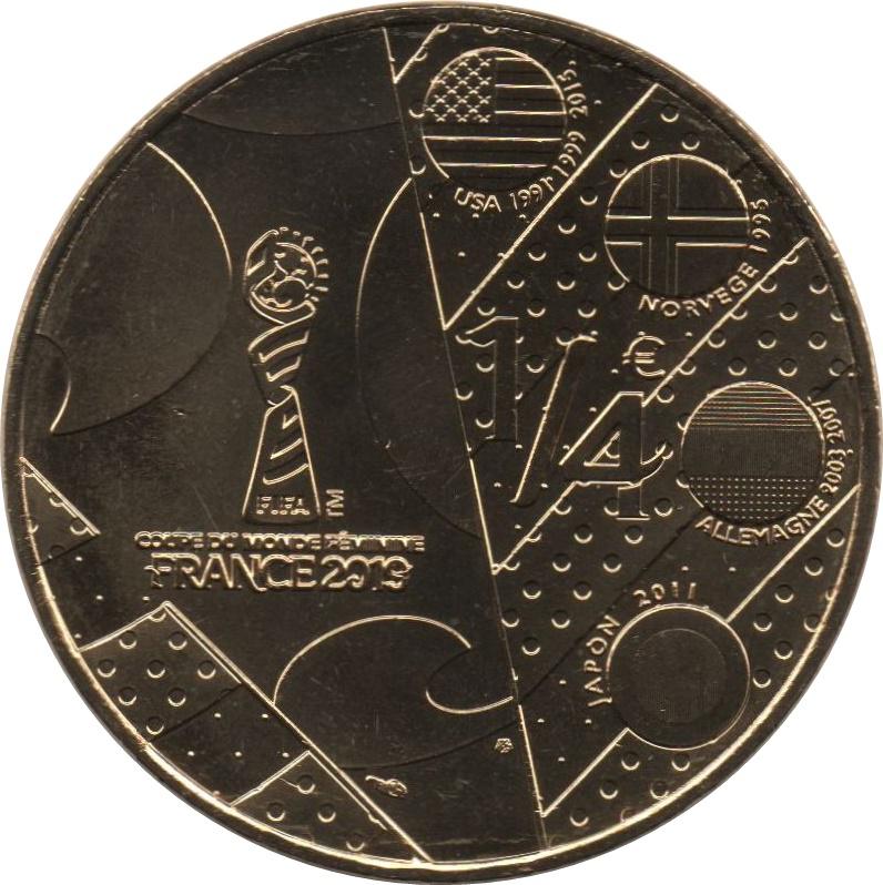 Coin ¼ Euro - Coupe du Monde Féminine de Football France 2019 - Dessin Afrique França undefined