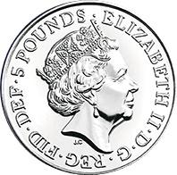 Coin 5 Pounds - Elizabeth II (5th portrait; The Yale of Beaufort) Reino Unido undefined