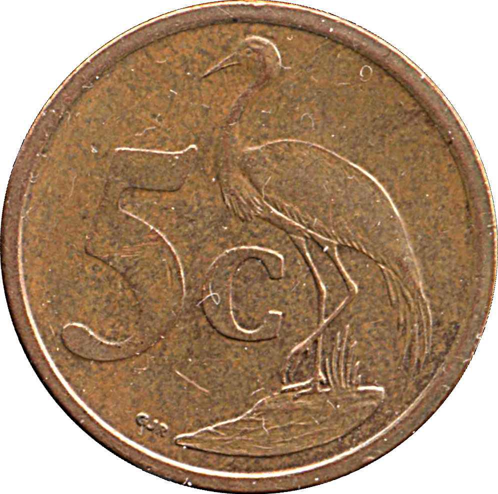 Coin 5 Cents (Afrikaans Legend - Suid-Afrika) República Sul-Africana undefined