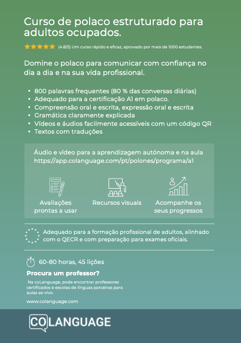 Aprender polaco A1 para principiantes. Curso completo com suporte de áudio e vídeo
