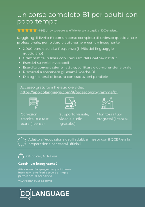 Imparare il tedesco B1 intermedio. Corso con app, audio ed esercizi