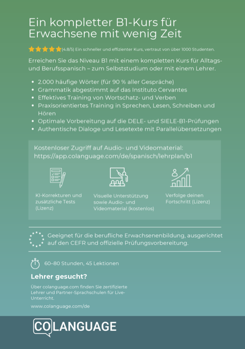 Spanisch lernen B1 Mittelstufe. Komplettkurs mit App und Video