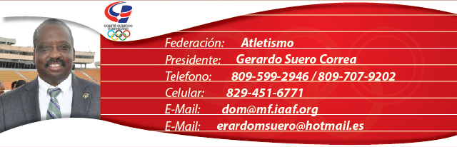 Gerardo Suero Correa, presidente federación dominicana de atletismo