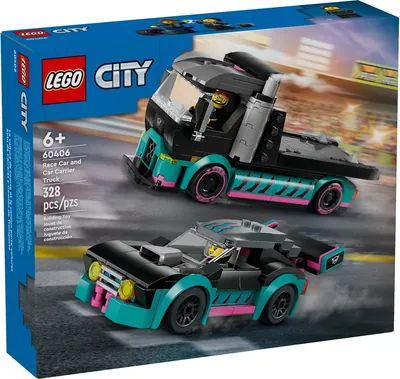 Race Car and Car Carrier Truck