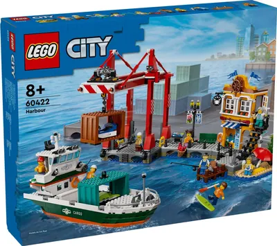 Seaside Harbor with Cargo Ship