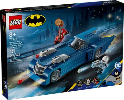 Batman with the Batmobile vs. Harley Quinn and Mr. Freeze