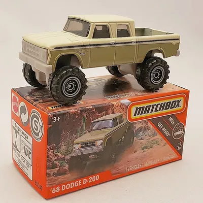 No. 63 of 100 for the 2019 Matchbox series is the first issue of the 1968 Dodge D-200 pickup truck.  This is a tall one 