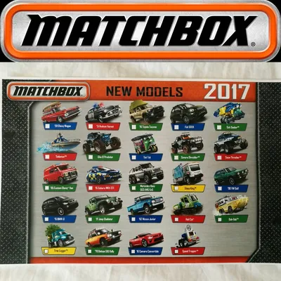 Poster showing all the new castings available in the 2017 #matchbox range being handed out at the toy show. Please note 