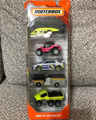 Matchbox 5-Pack of 2019MBX To The Rescue1.MB1007 - Sea Hunter2.MB731 - Baja Bandit3.MB751 - Subaru Impreza Police 4.MB75