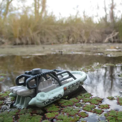 Patrolling the swamp. Watch out for the alligator! Oh wait, that's Bernie the mascot gator..I love that #Matchbox decide