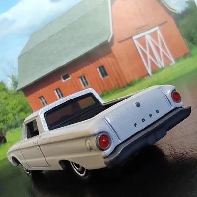 Model: ’61 Ford RancheroManufacturer: Matchbox (Mattel)Model year: 2020 (cast 2018 – present)) Color: pearl whiteWindows