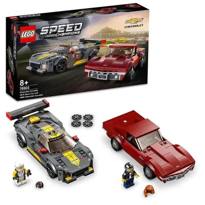 LEGO 76903 Speed Champions Chevrolet Corvette C8.R Race Car and 1969 CC Racing Model, Toy Cars Building Kit for Kids 8 p