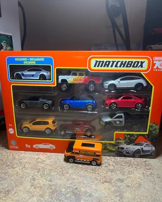 Matchbox 2023 9 pack with BMW M5 Police car as the exclusive vehicle. Very nice well rounded 9 pack with a European them