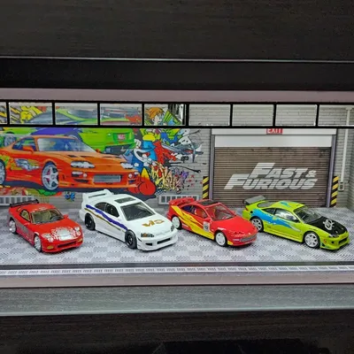 Fast and Furious 1 Race#rx7fastandfurios #hondacivic #acuraintegra #mitsubishieclipse #racingchampionsdiecast #hotwheels