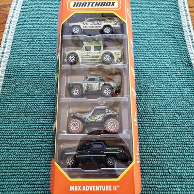 Matcubox 2023 (HKY28) MBX Adventure II 5 pack -Toyota 4 RunnerSwamp RaiderSonora ShredderGHE-O Predator2007 Honda Ridgel