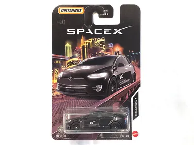 MB1286 Tesla X in Black with painted lights and “Space X” livery from the recently released batch. Model number 075/100 