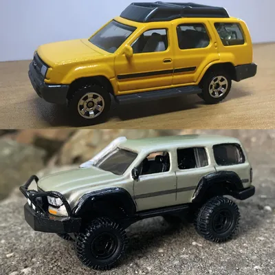 Made an 80 series Landcruiser out of a Matchbox Nissan Xterra for my nephew. Took a few years of trial and error but got